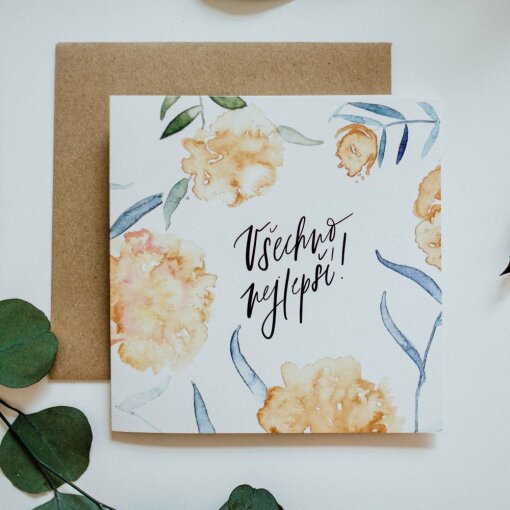 přání Pivoňka - Všechno nejlepší